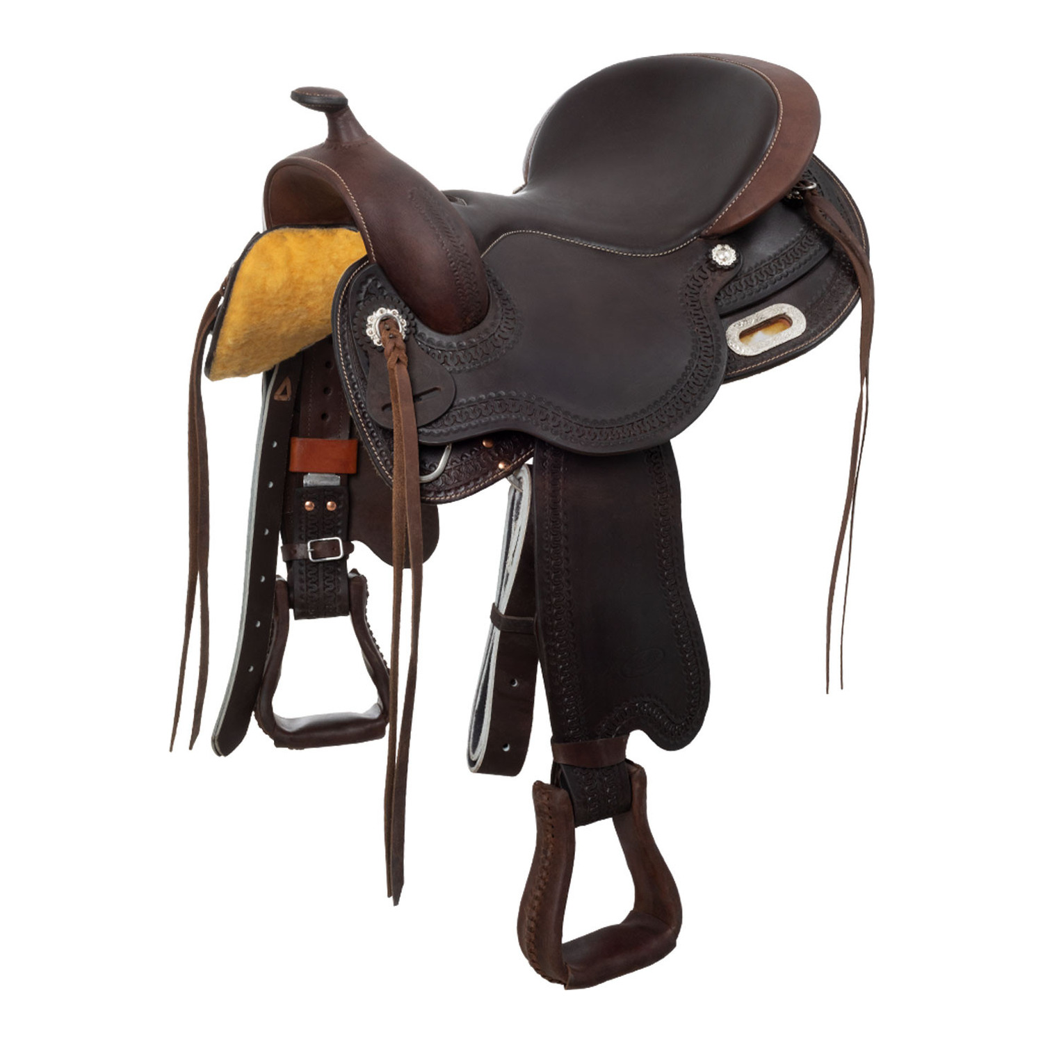 Baumloser Westernsattel Short Back aus Büffelleder