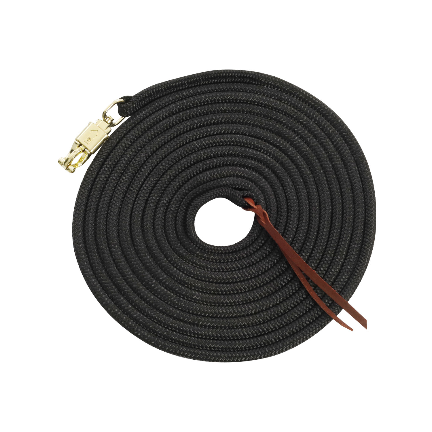 14mm Nylonlonge mit Karabinerhaken und Lederende