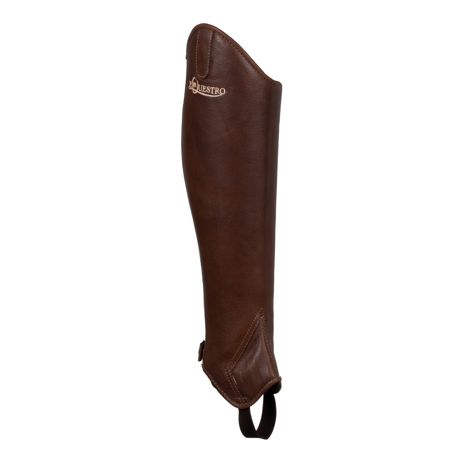 Elegante Leder-Reitchaps mit anatomischer Passform – Braun