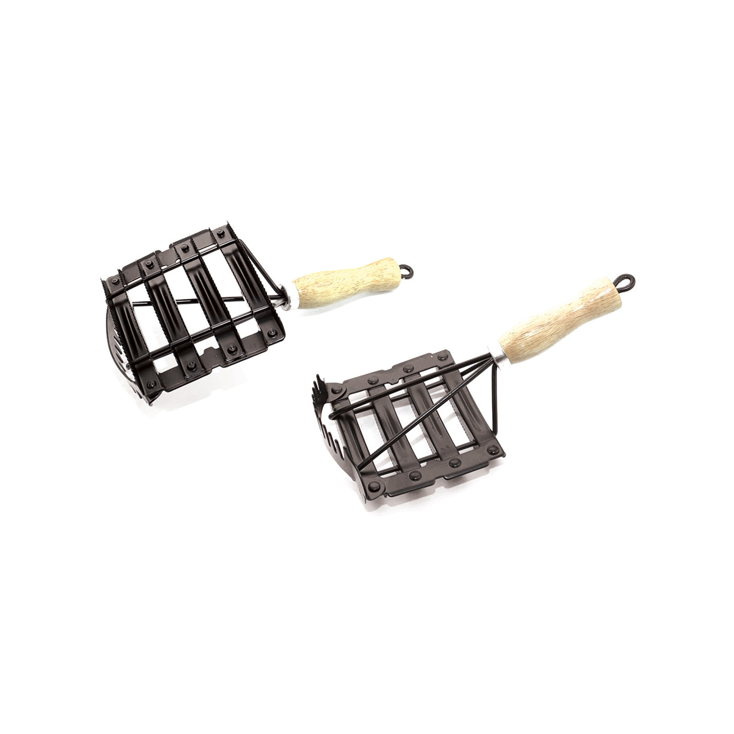 Metall-Striegel mit Holzgriff