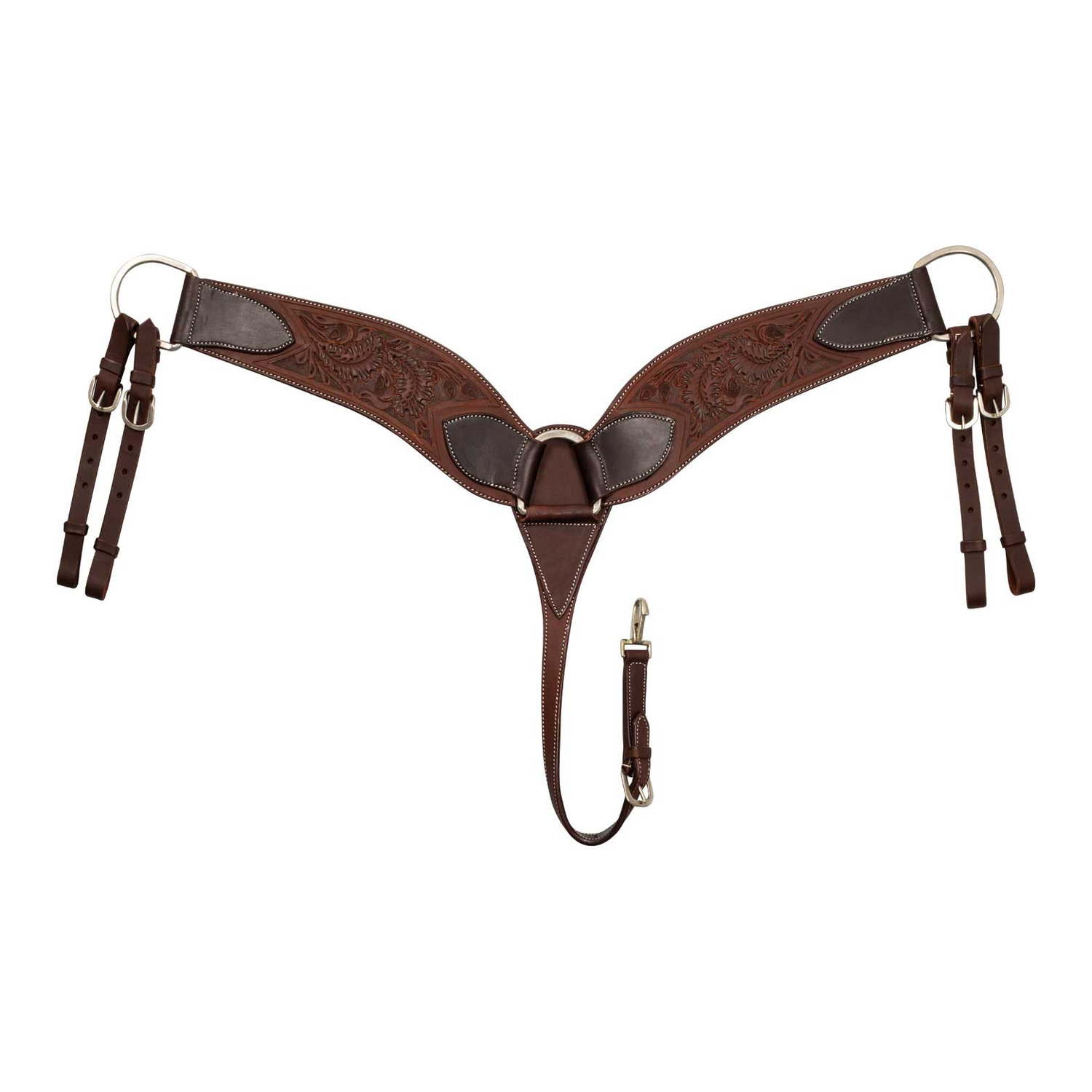 Leder-Westernbrustblatt mit floraler Prägung – verstellbar
