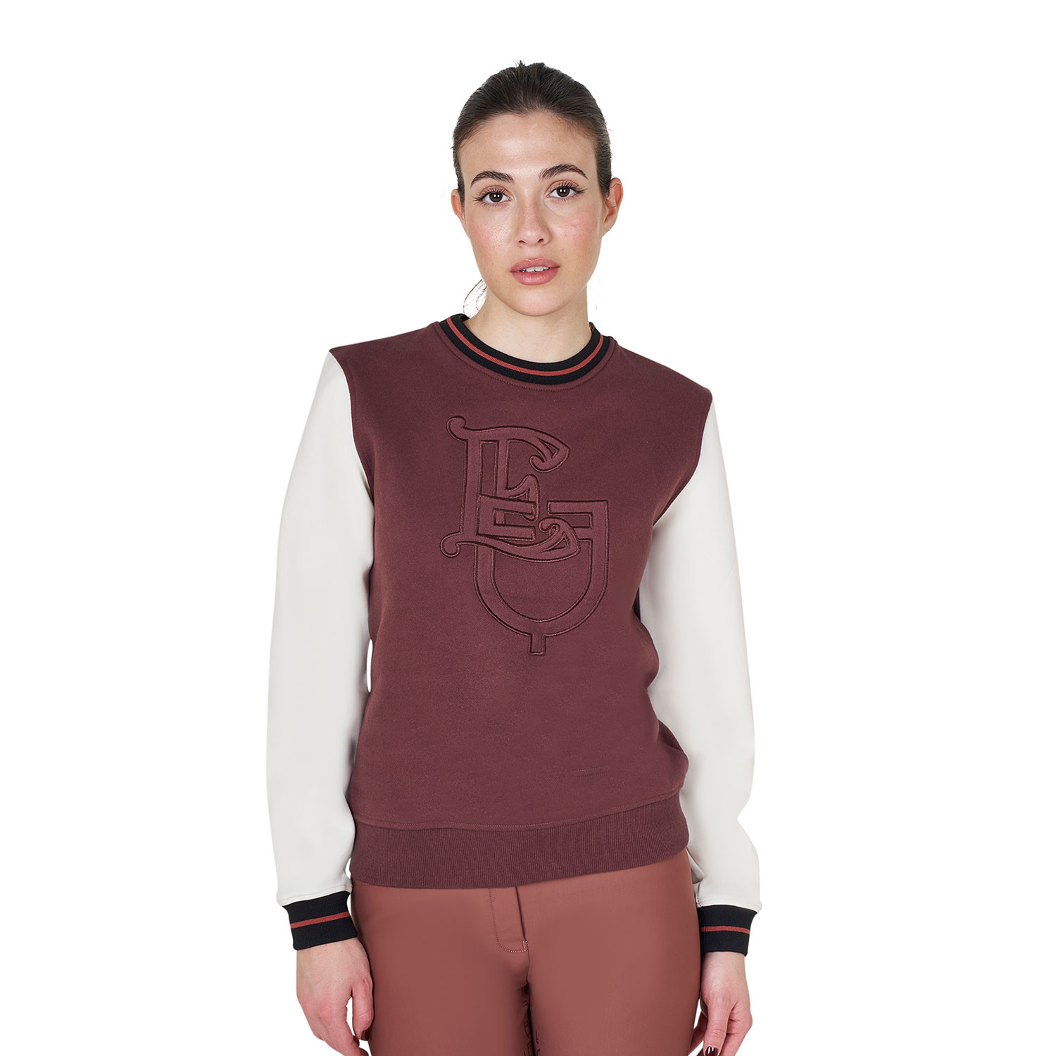 Damen-Crewneck-Sweatshirt aus Baumwollfleece