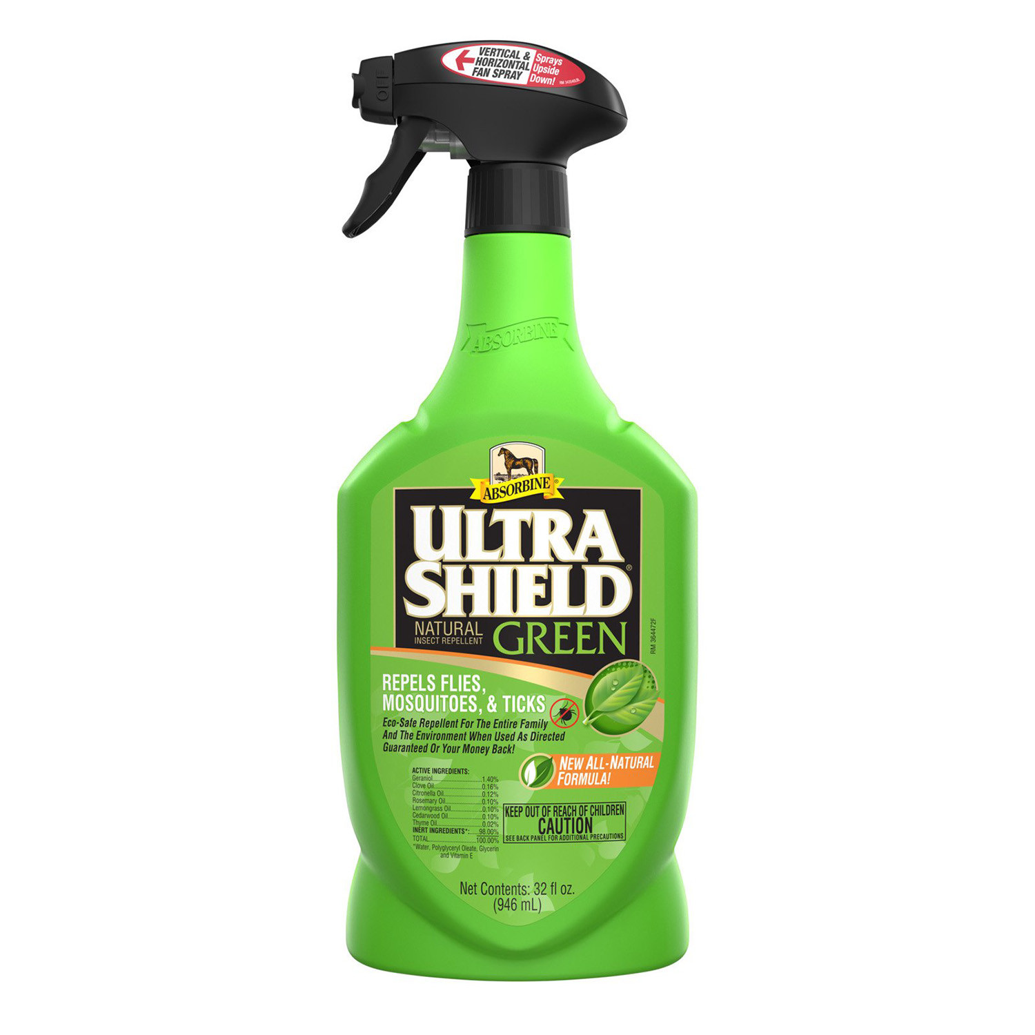 UltraShield Green Fliegenspray 946 ml – Natürlicher Schutz vor Fliegen, Mücken und Zecken