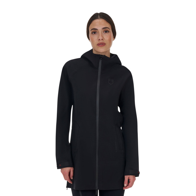 Damen Kapuzen-Langjacke aus wasserdichtem technischem Gewebe