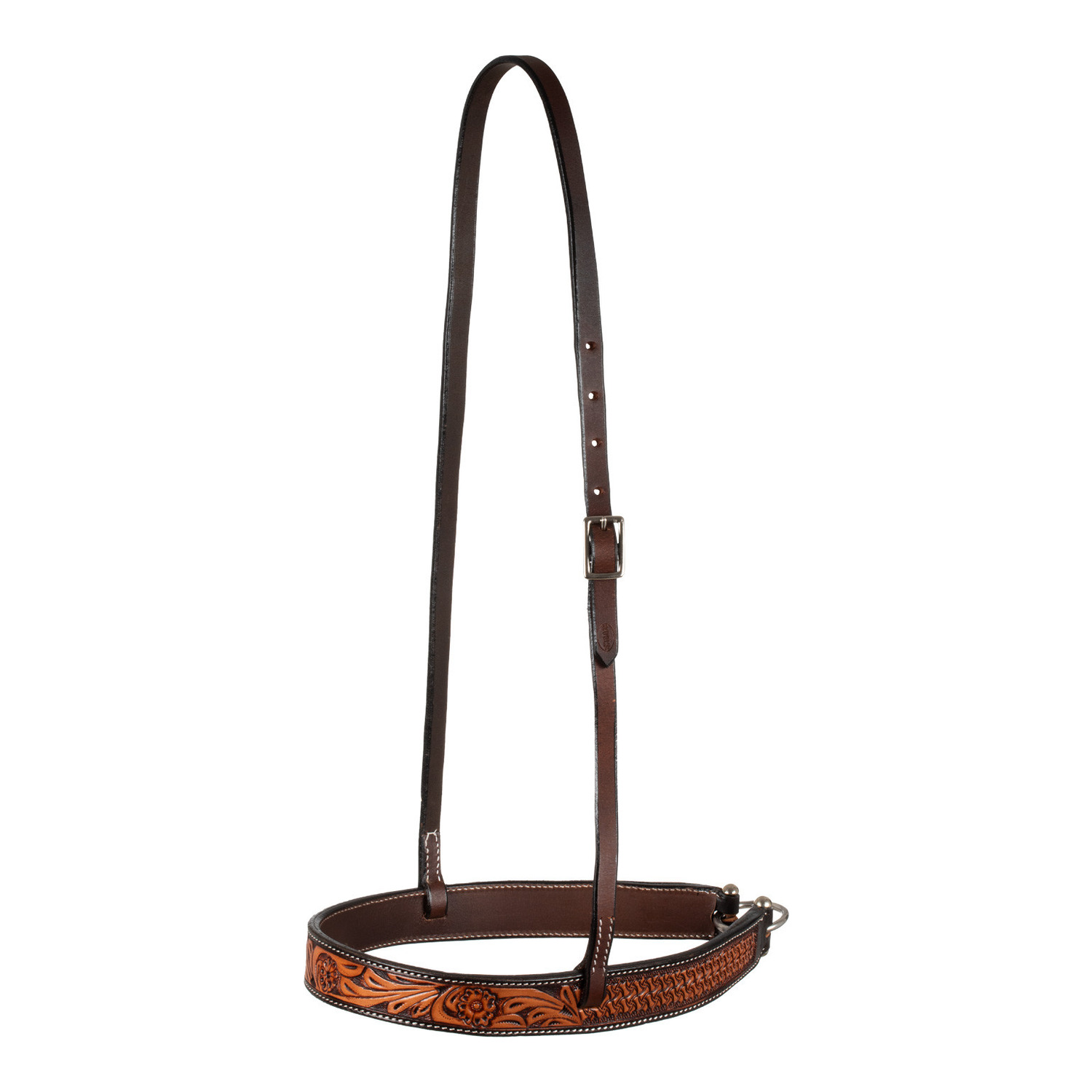 Western-Nasenriemen aus Leder mit Floral Tooling