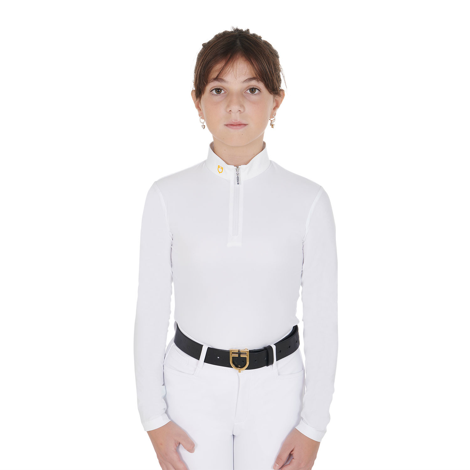 Slim Fit Langarm-Warm+ Poloshirt für Mädchen