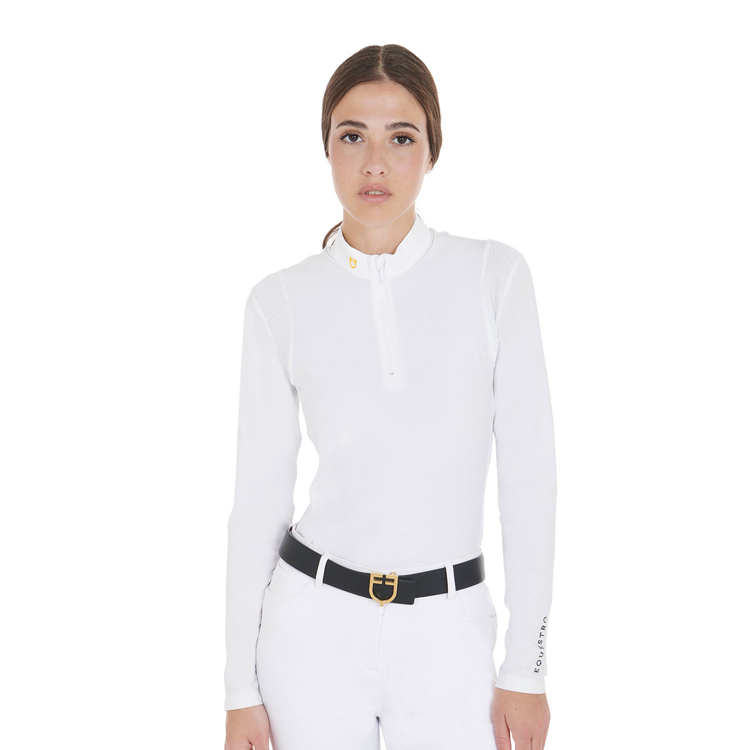 Damen Slim-Fit Poloshirt aus bi-elastischem Funktionsstoff