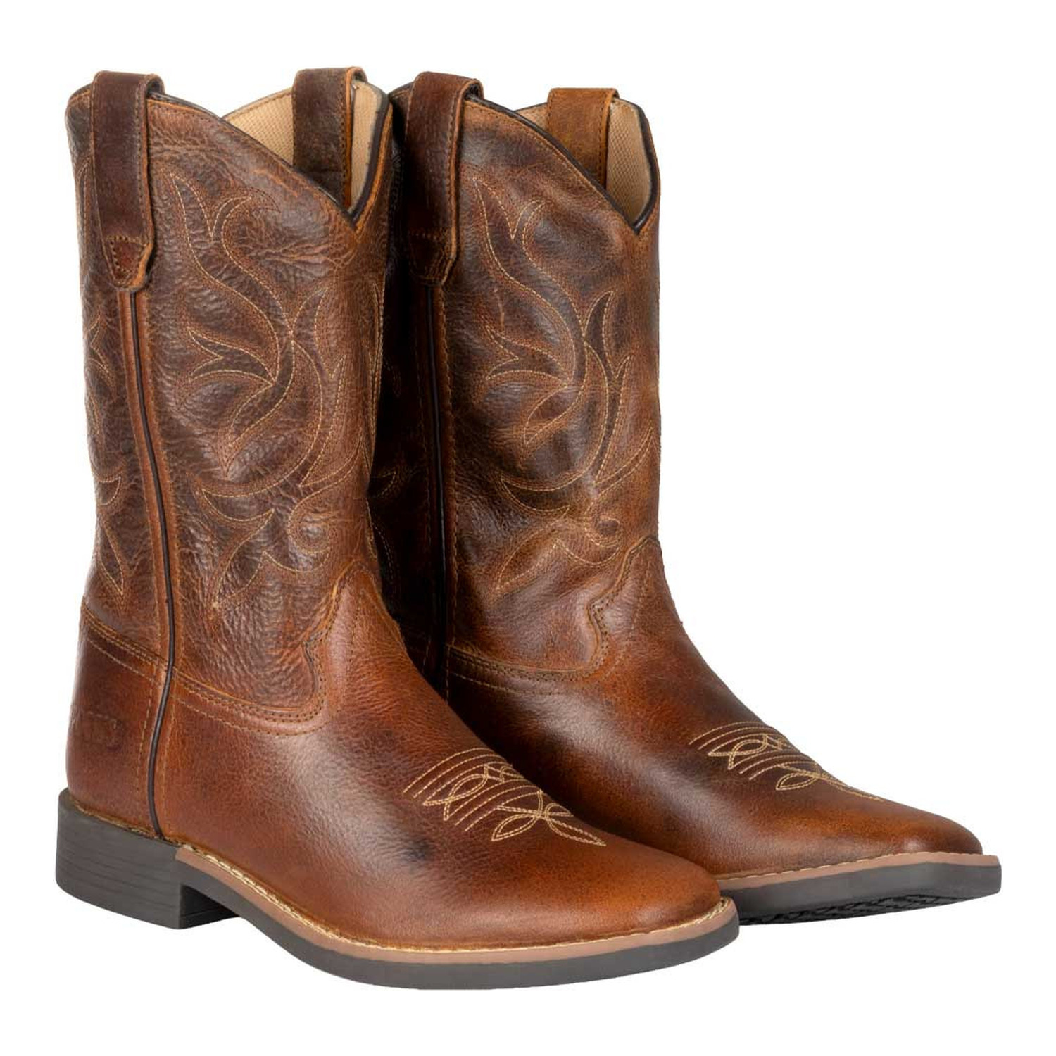 Kinder-Westernstiefel aus Leder mit dekorativen Ziernähten
