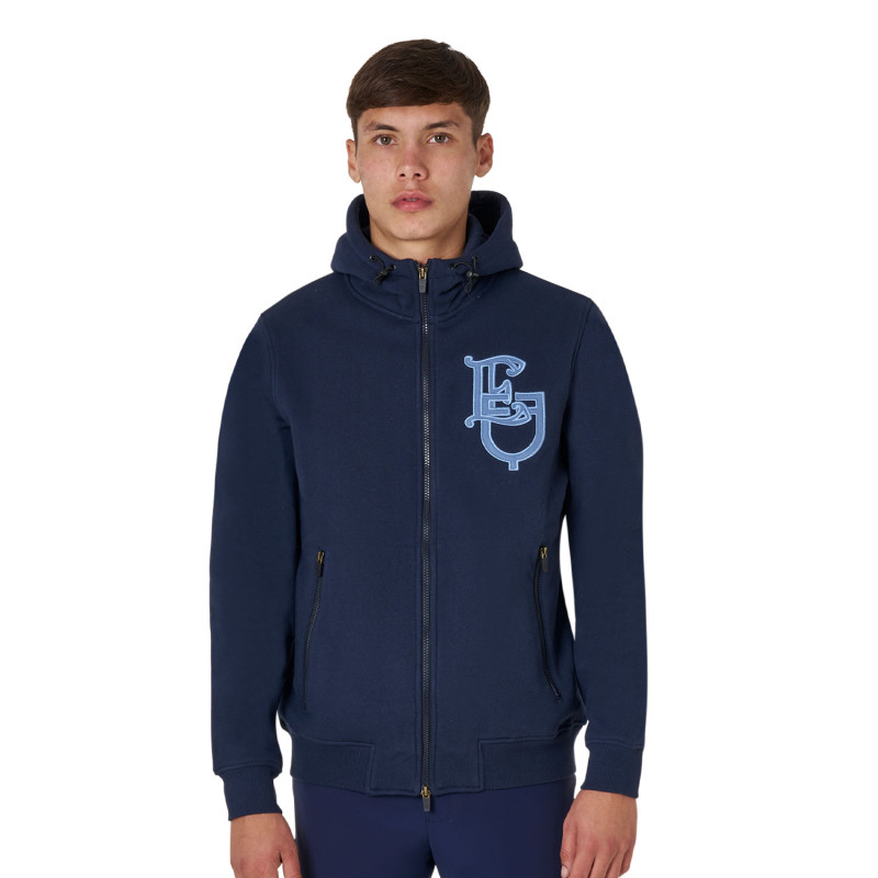 Herrensweatjacke mit Kapuze und Reißverschluss