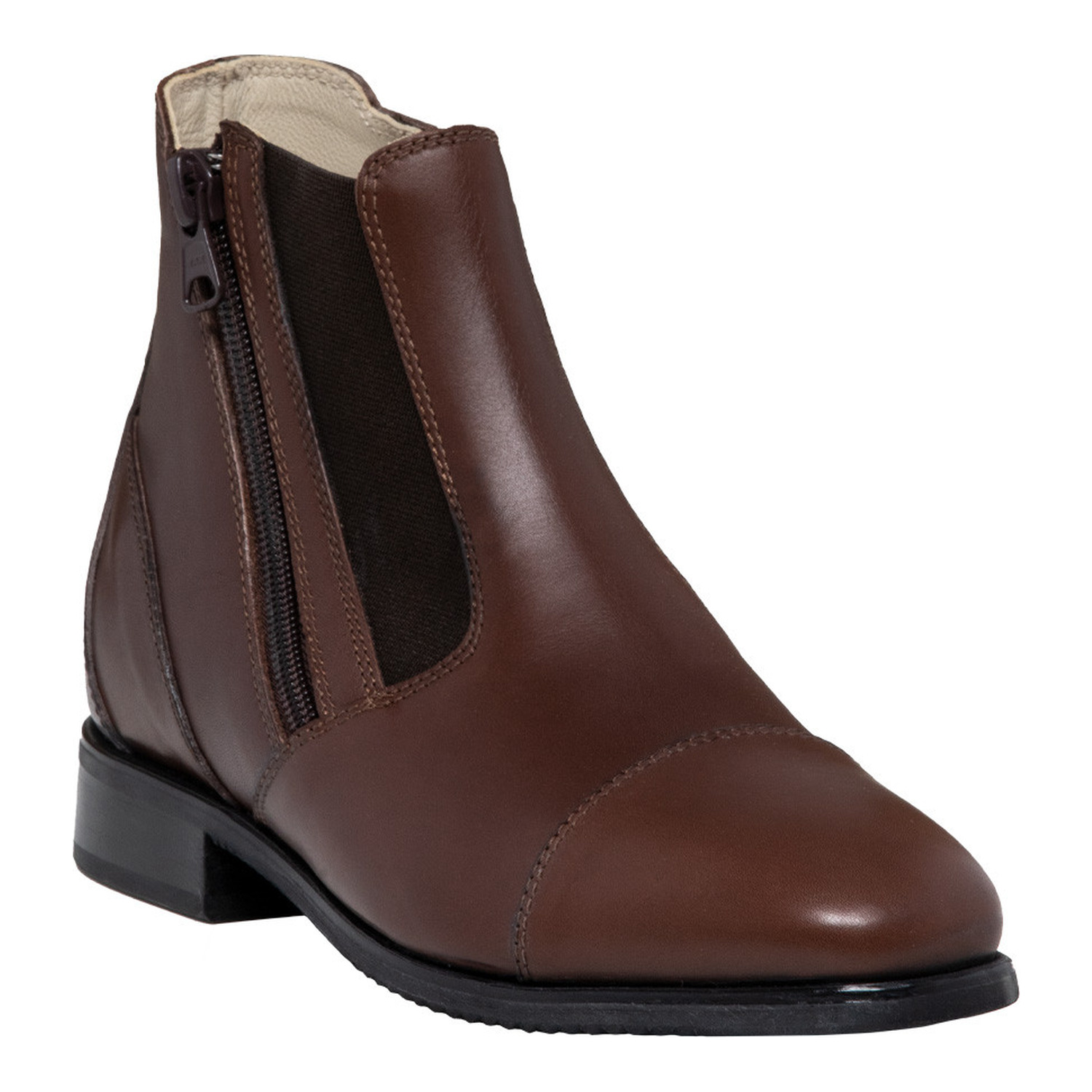 Handgefertigte Leder-Reitstiefeletten mit Reißverschluss