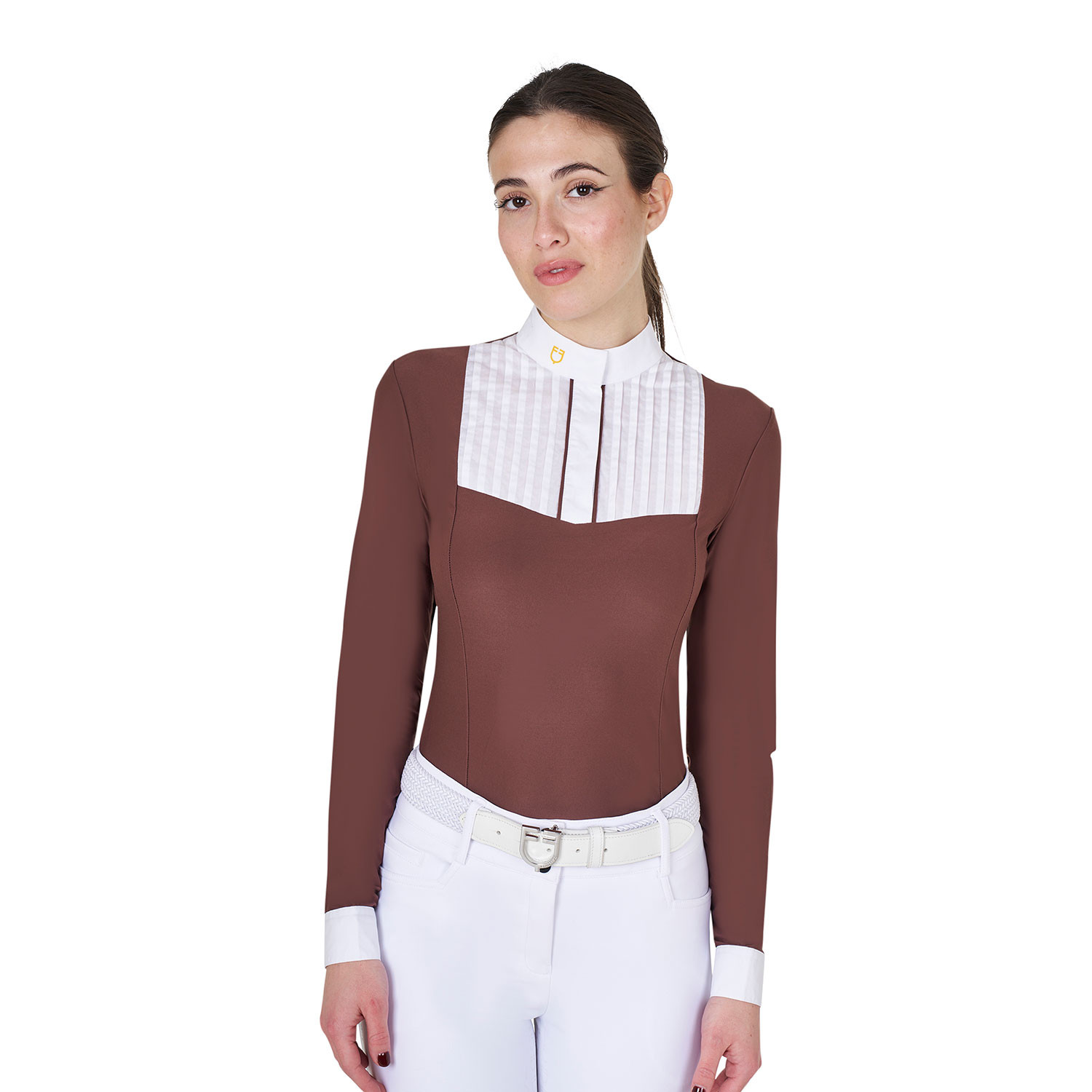Damen-Poloshirt mit langen Ärmeln