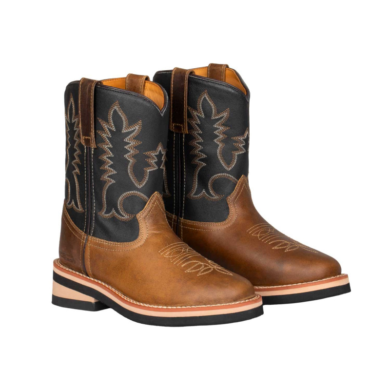 Unisex Westernstiefel aus Leder mit Gummisohle