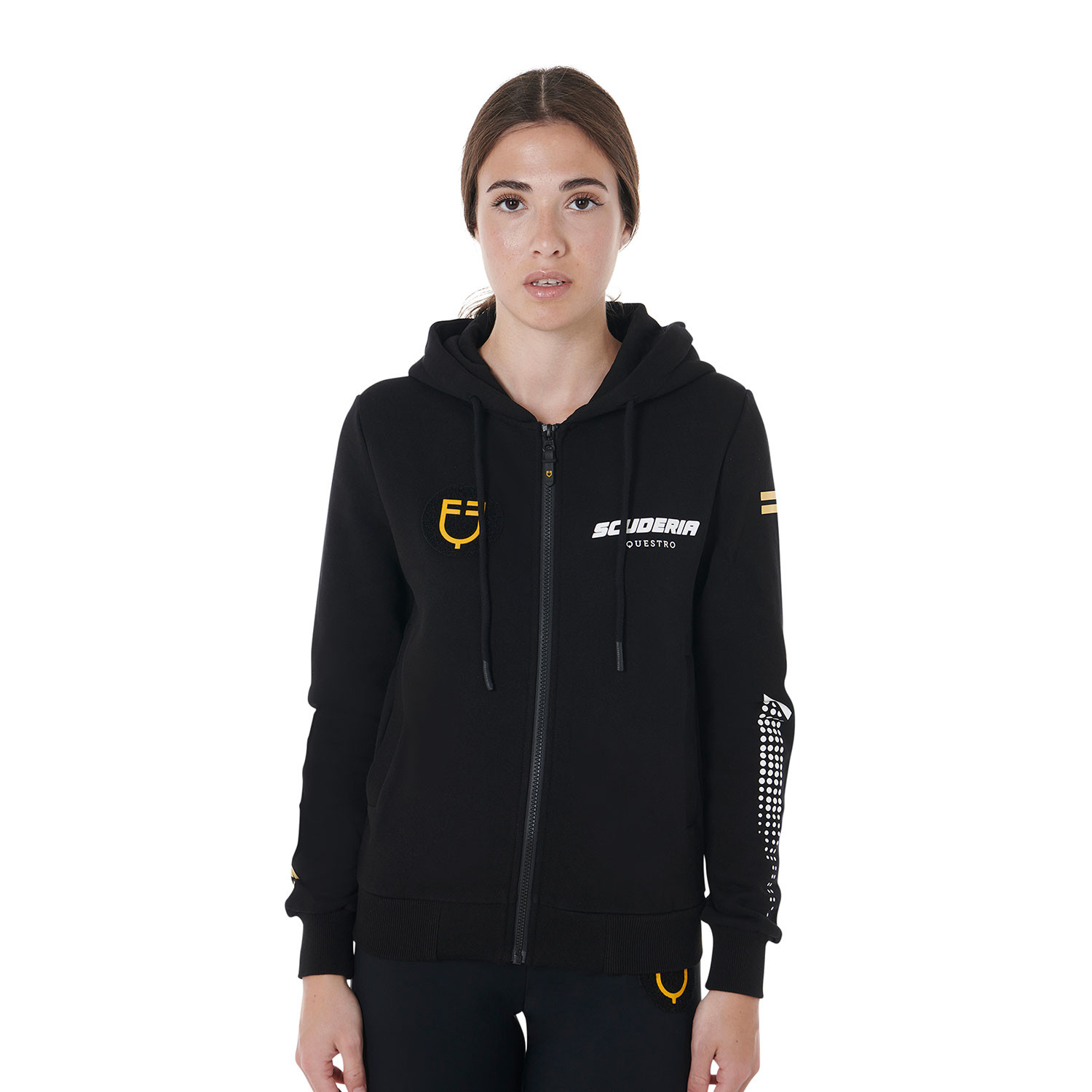 Damen-Kapuzen-Sweatshirt-Jacke aus Baumwollfleece