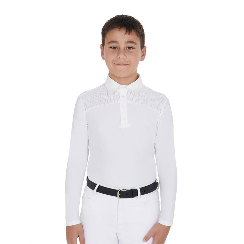 Langärmliges Wettkampf-Poloshirt für Jungen