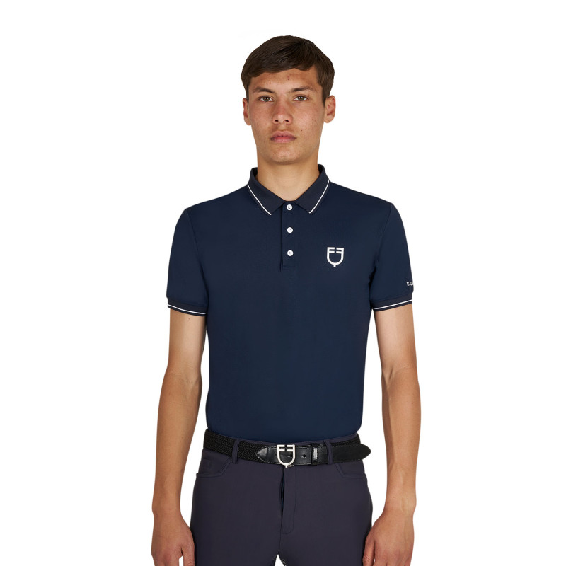 Slim Fit Trainings-Poloshirt mit halben Ärmeln