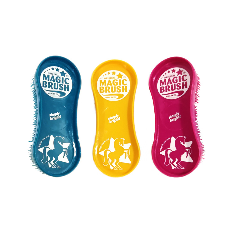 MagicBrush Simply Bright 3er-Set – Original Kunststoffstriegel für die tägliche Pferdepflege