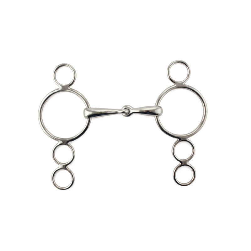 3-Ring Pessoa Gebiss für Ponys – Einfach gebrochen aus Edelstahl