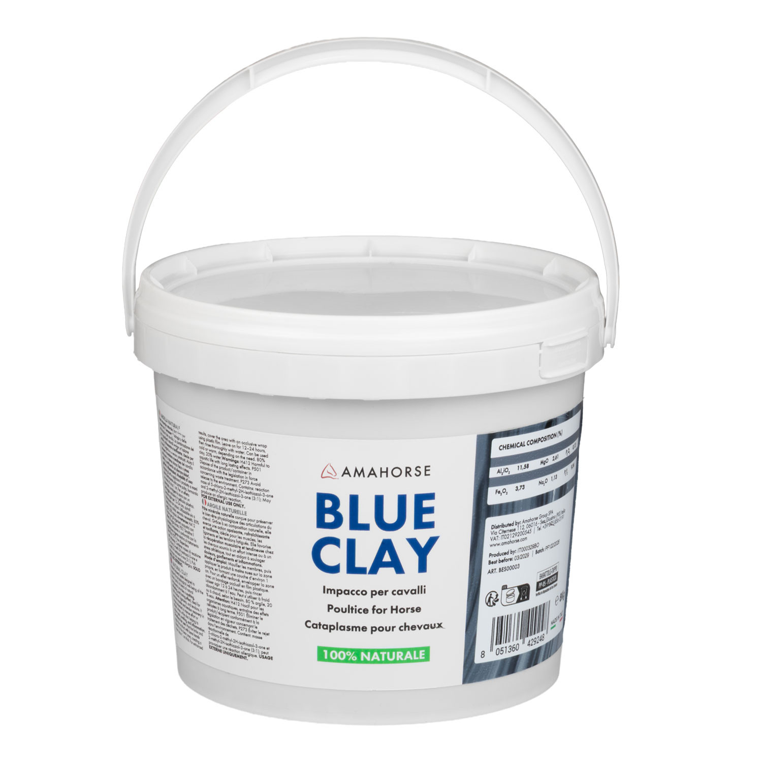 Mineralpaste zur Muskel- und Gelenkregeneration-Blue Clay – Tonerde-Packung für Pferde 8kg
