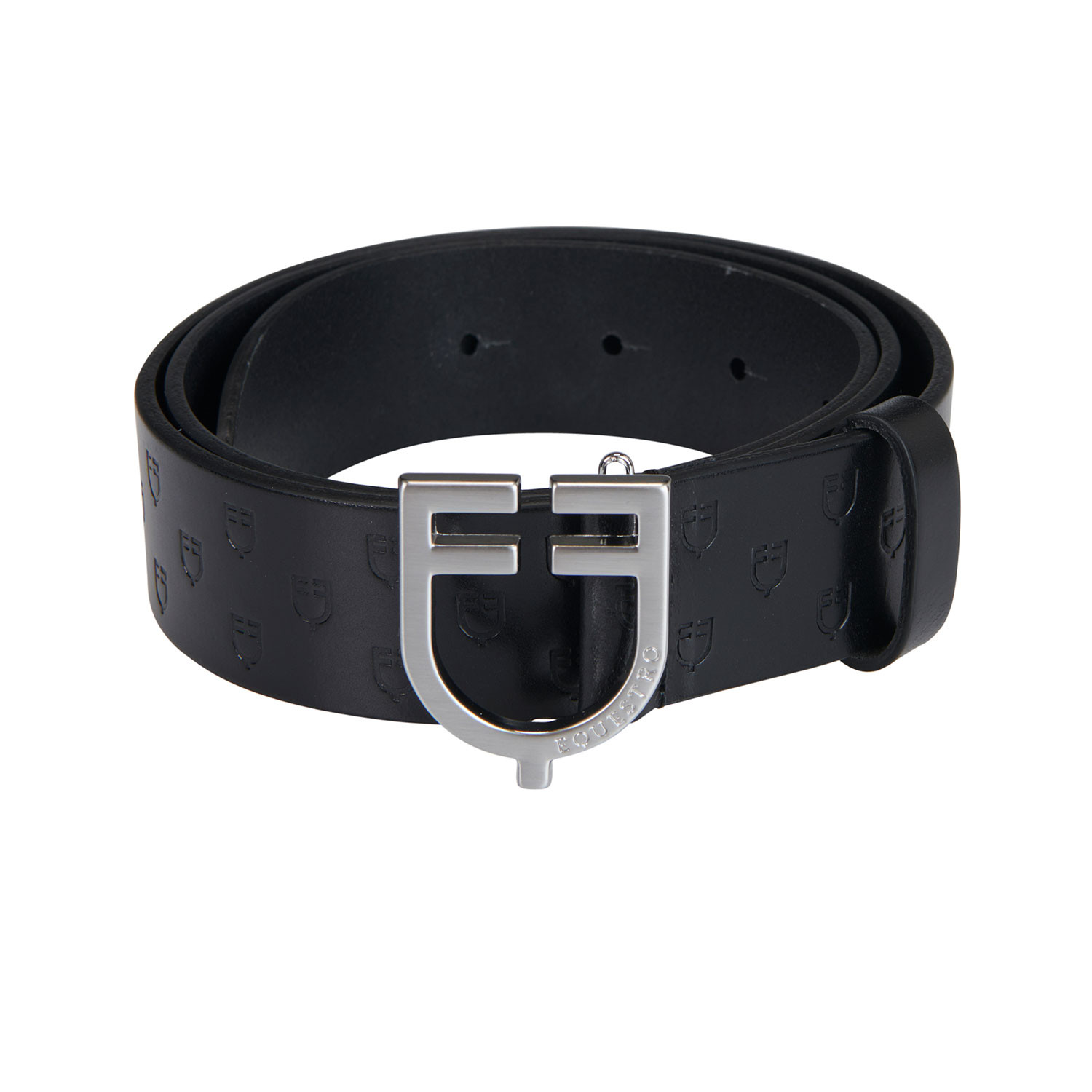 Equestro Ledergürtel mit geprägtem Logo und Logo-Schnalle