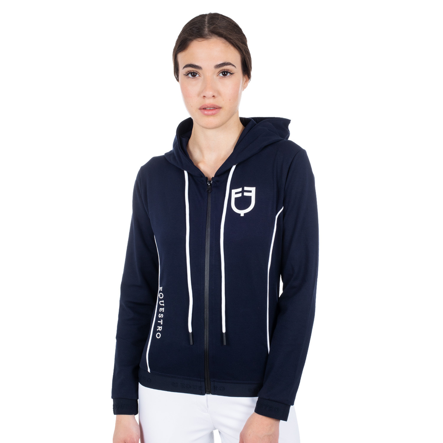 Damen-Sweatshirt-Jacke mit Kapuze und Reißverschluss