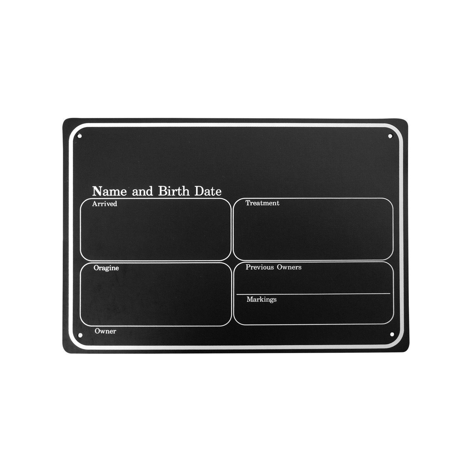 Schwarzes Kunststoff-Stallschild-Boxenschild für Pferde