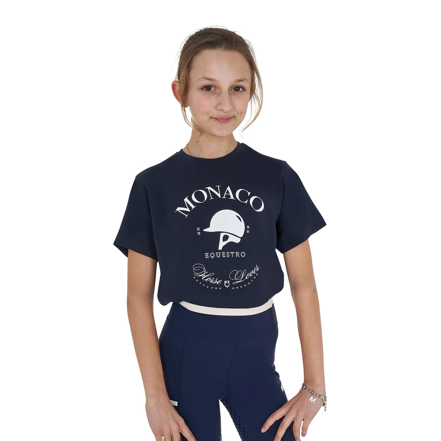 Mädchen Slim-Fit T-Shirt mit Print und Strass