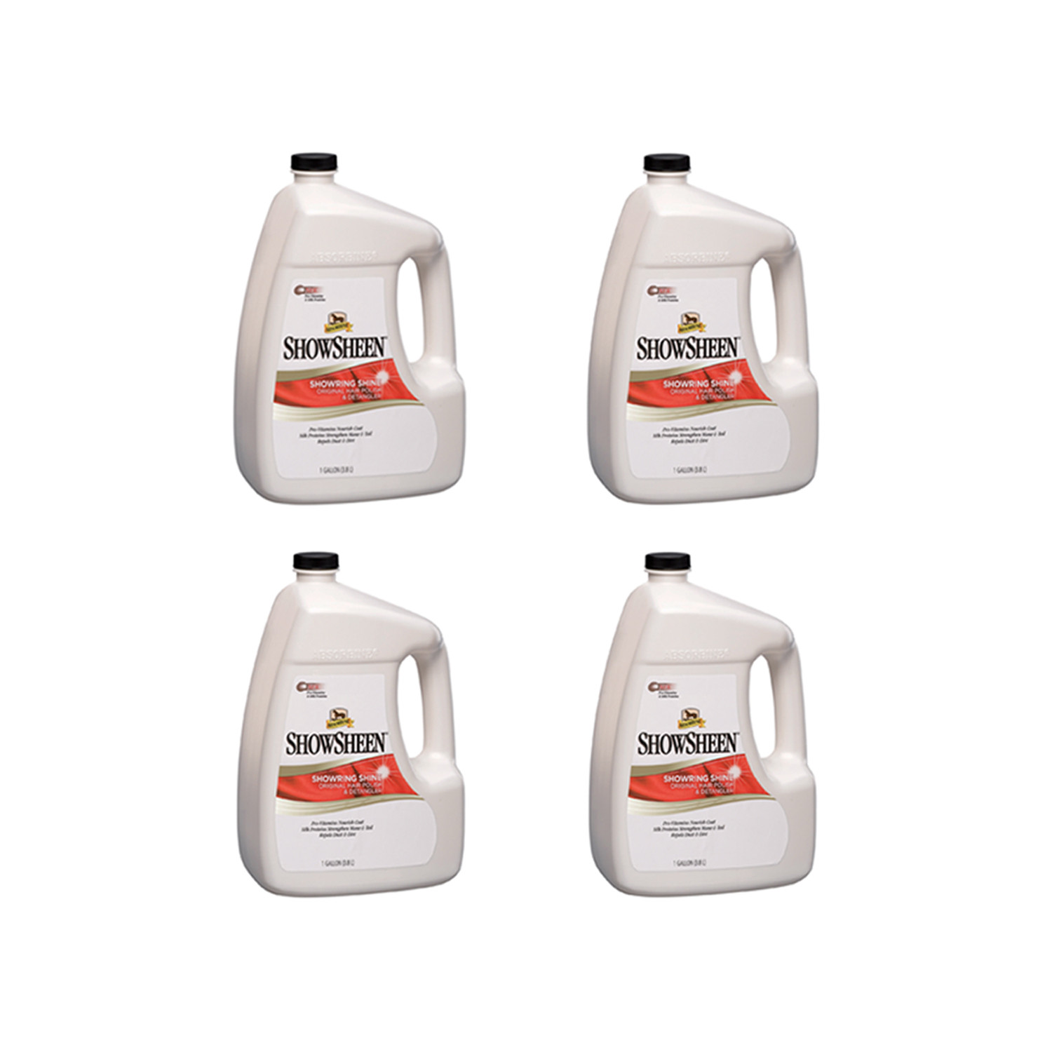 ShowSheen 3,8 l – Karton mit 4 Stück | Fellglanz- und Entwirrspray für Pferde