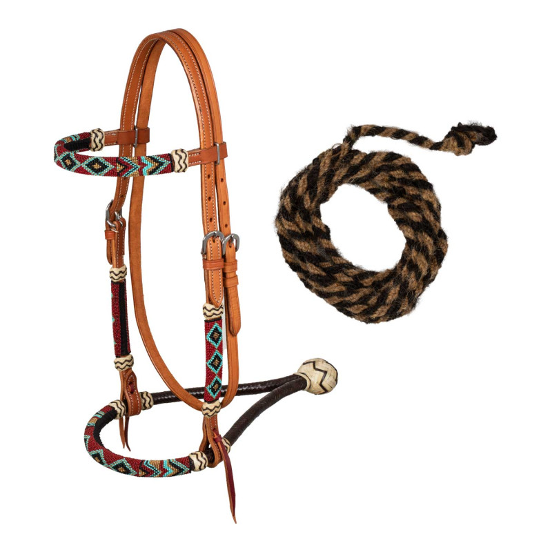 Bosal-Set mit Mecate-Zügeln aus Pferdehaar
