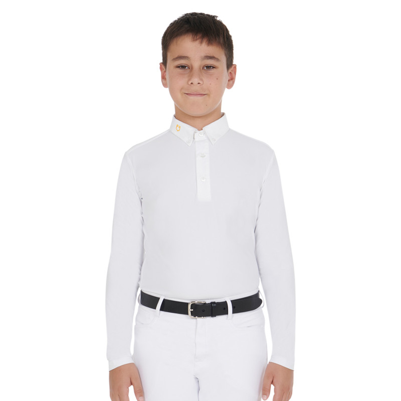 Langarm Slim-Fit Poloshirt für Jungen