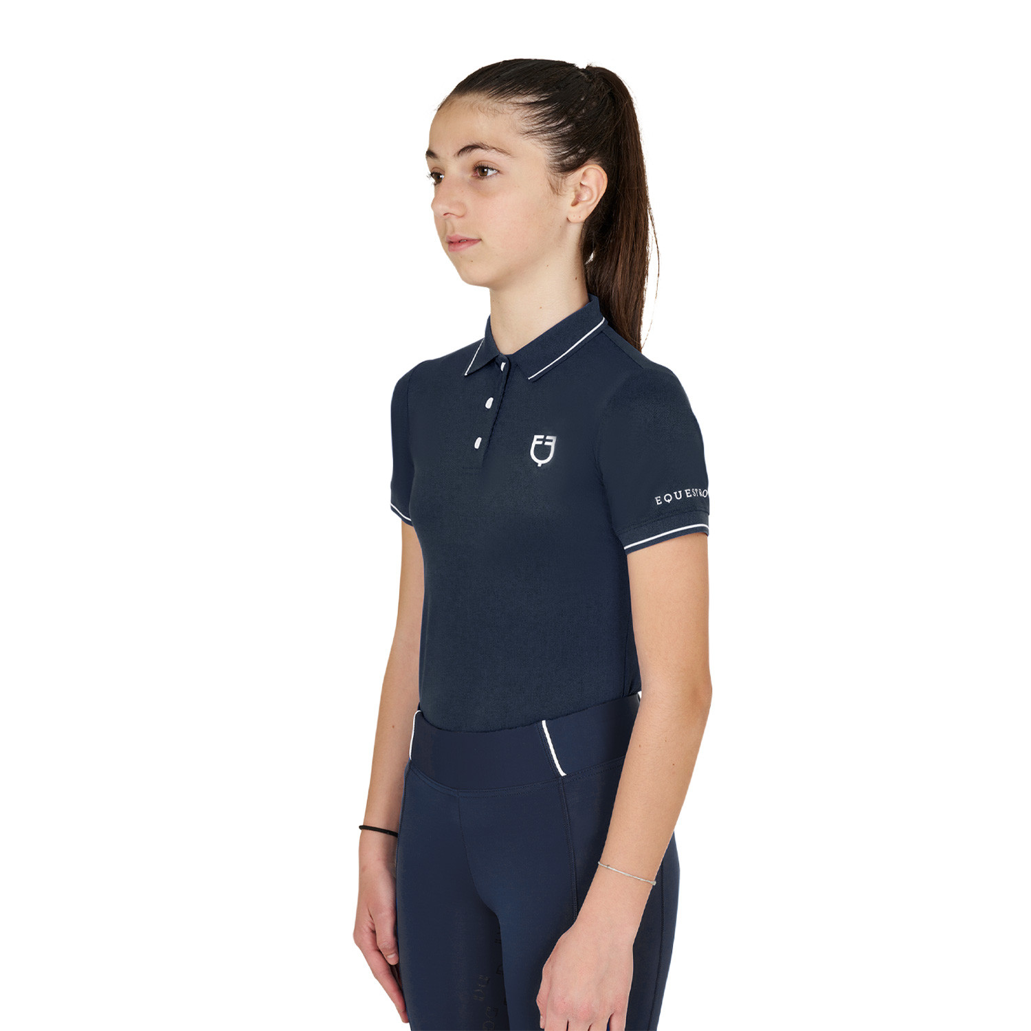 Schmal geschnittenes Kinder-Poloshirt aus Funktionsstoff