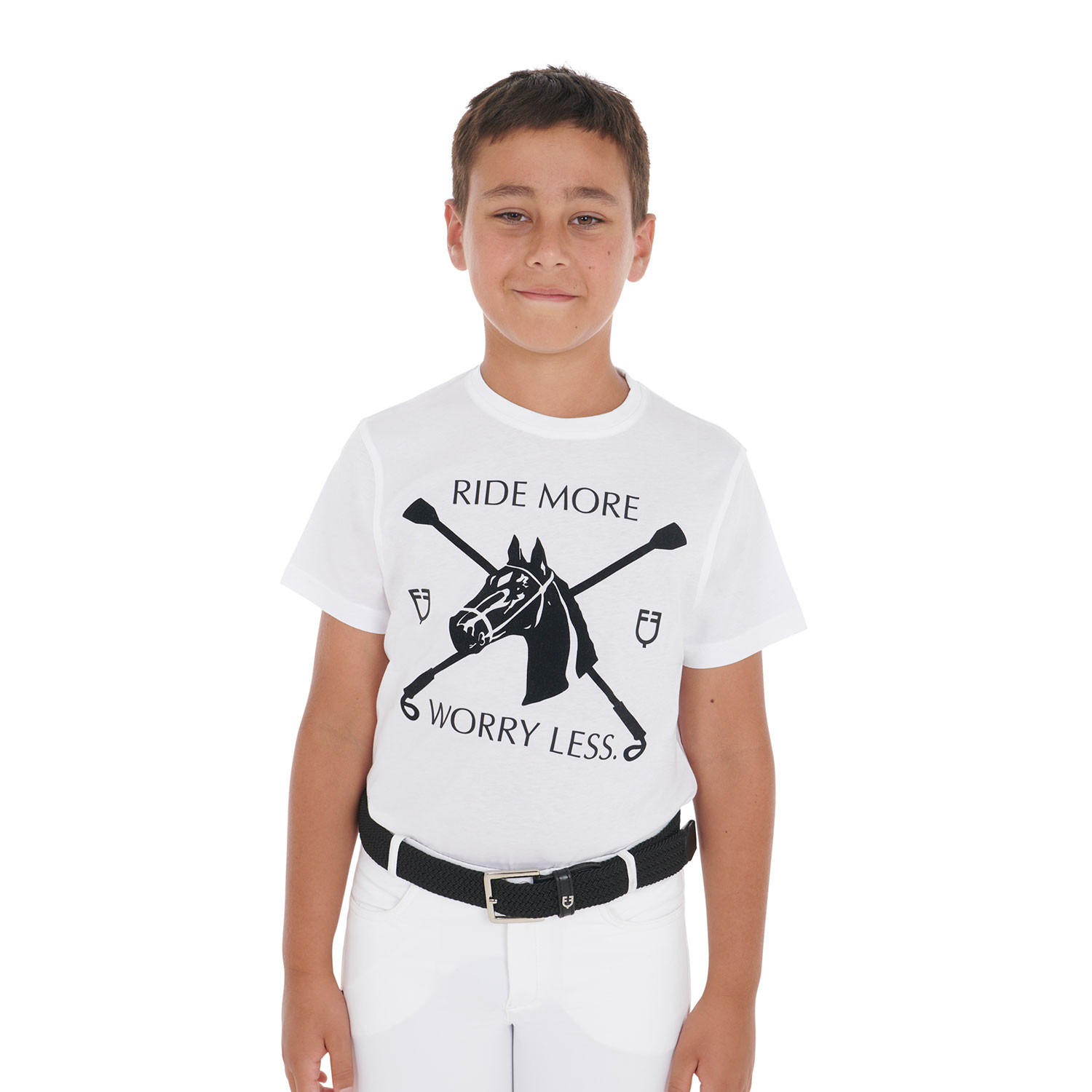 Kinder Halbarm-T-Shirt mit Reiterdruck
