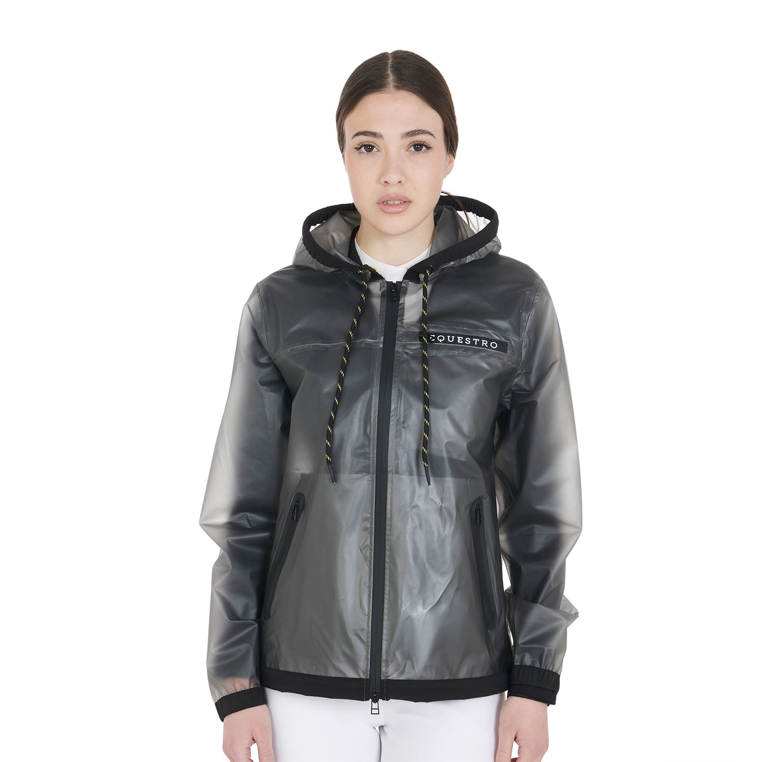 Transparente Damen-Regenjacke mit Kapuze
