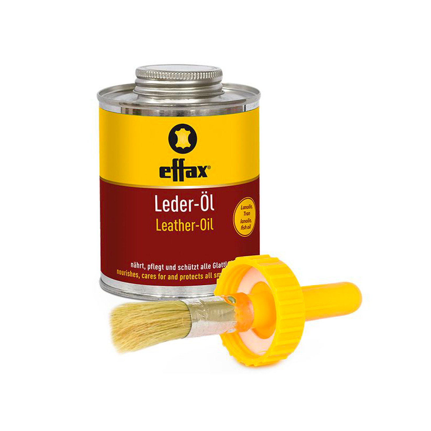 Leder-Öl – Tiefenpflege und Schutz für hochwertiges Glattleder-475 ml mit Auftragpinsel