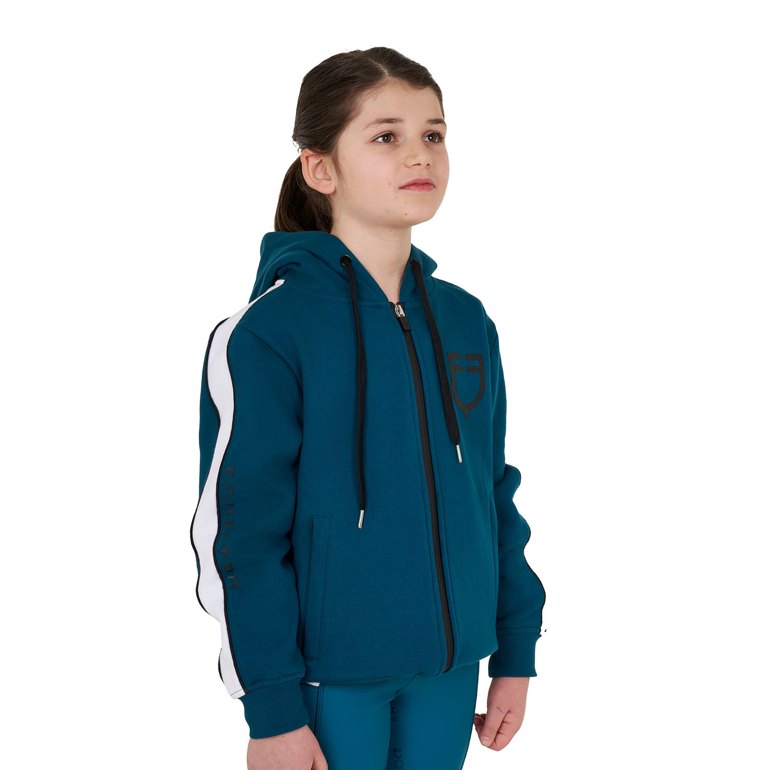 Mädchen Kapuzen-Sweatshirt aus Baumwollfleece