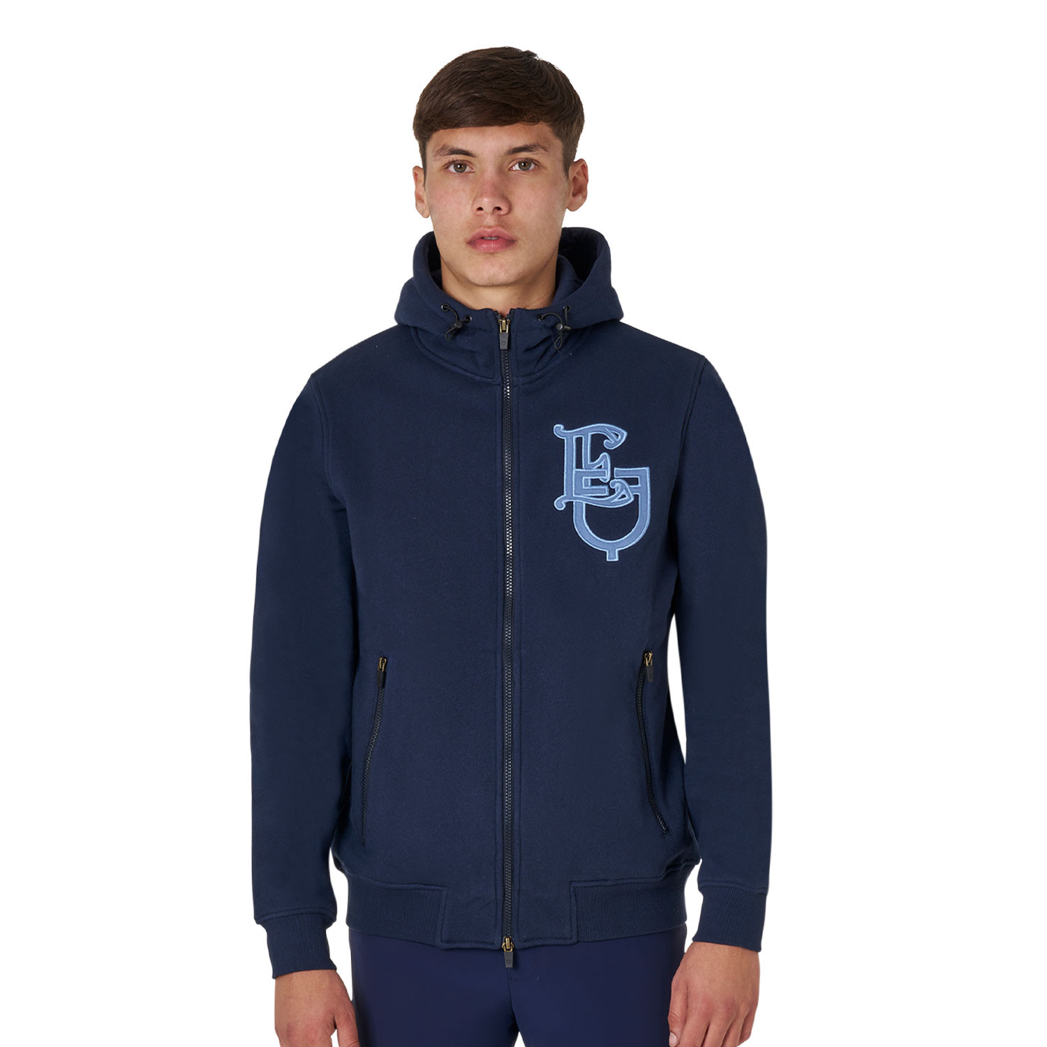 Herrensweatjacke mit Kapuze und Reißverschluss