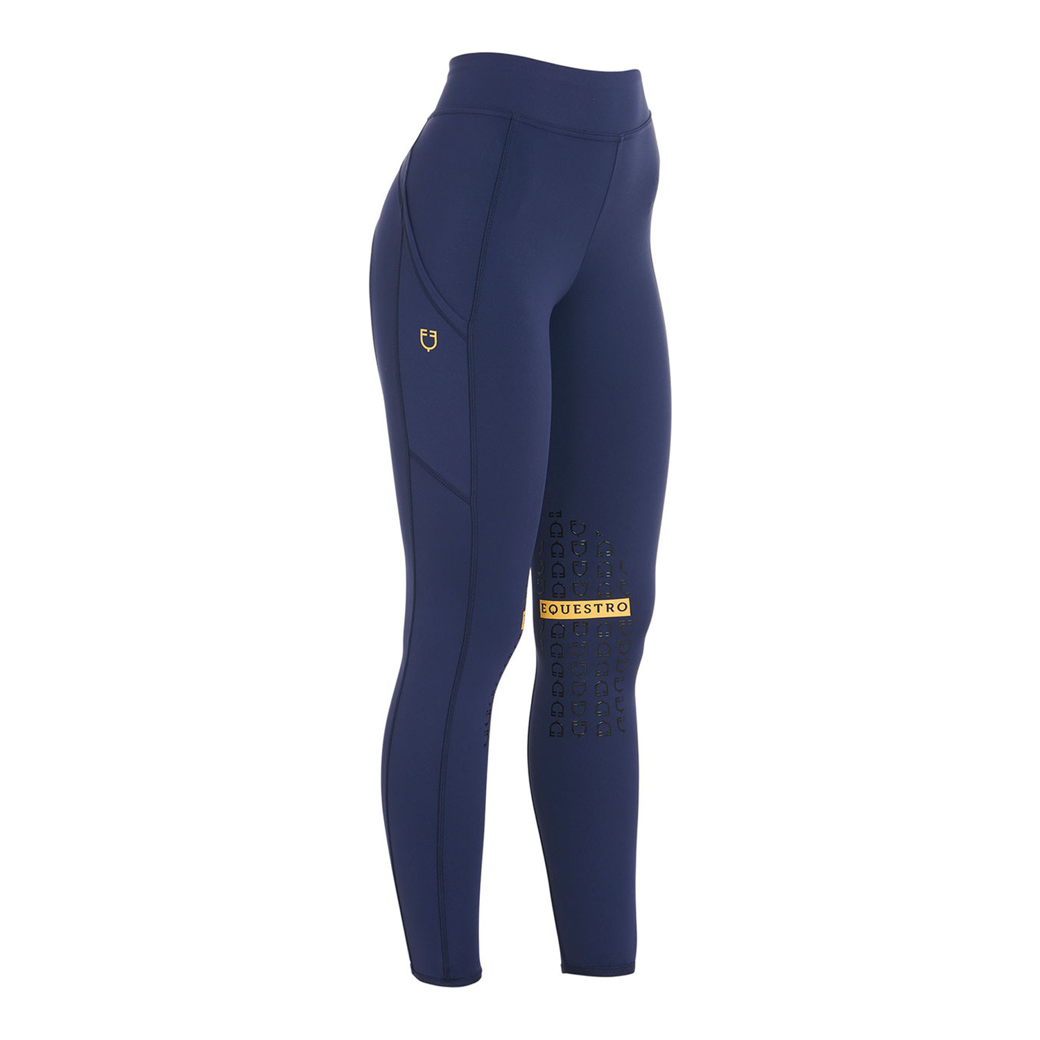Damen-Reitleggings Slim Fit mit Kniegrip und Handytasche