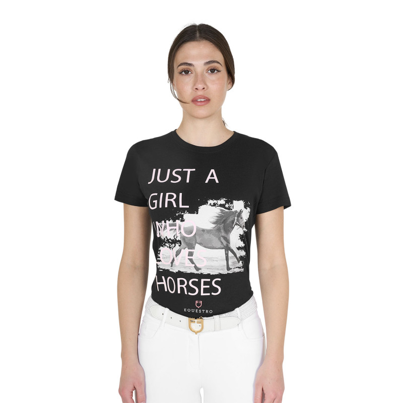 Damen Slim-Fit T-Shirt aus Baumwolle mit Print