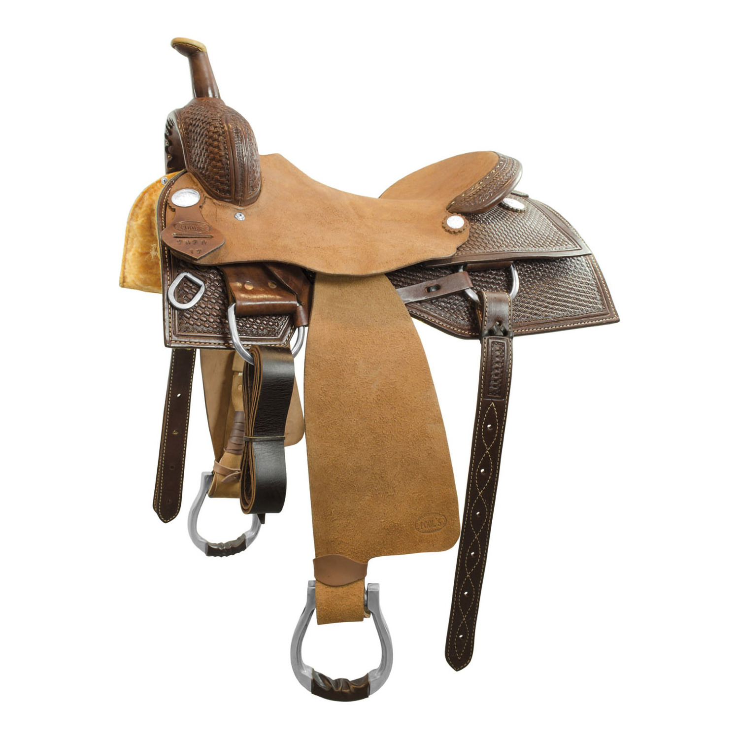 Cutter-Westernsattel 7070 aus Roughout-Leder mit Basket-Punzierung