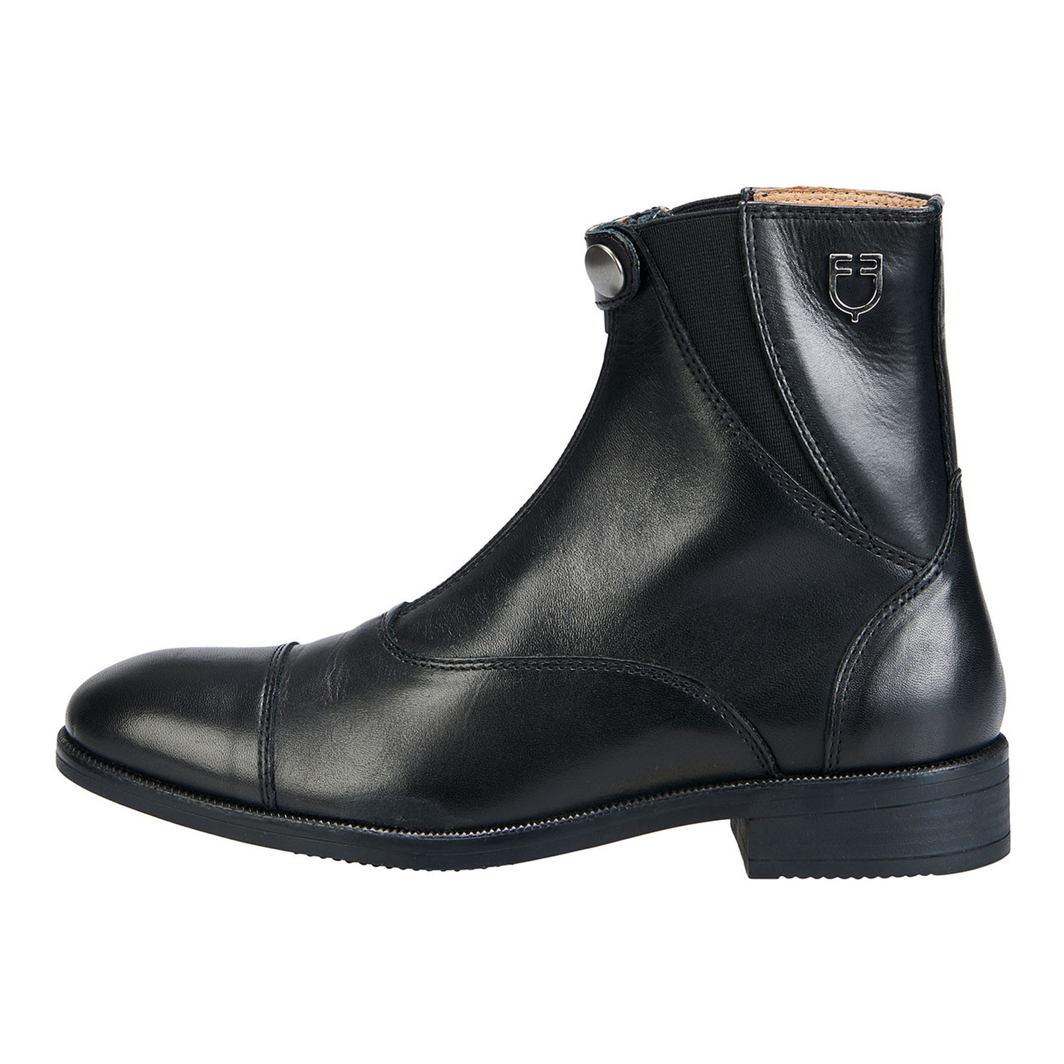 Elegante Leder-Reitstiefeletten mit Reißverschluss aus vollnarbigem Kalbsleder