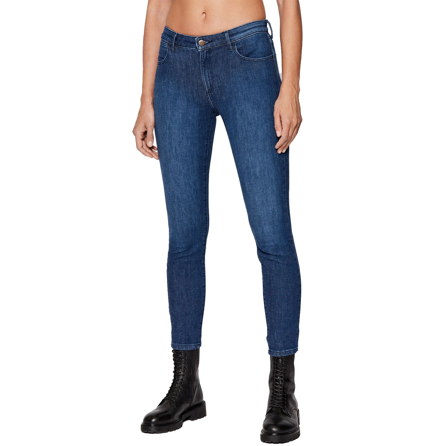 Damen-Skinny-Jeans Authentic Blue mit Stretch,mit mittelhoher Taille