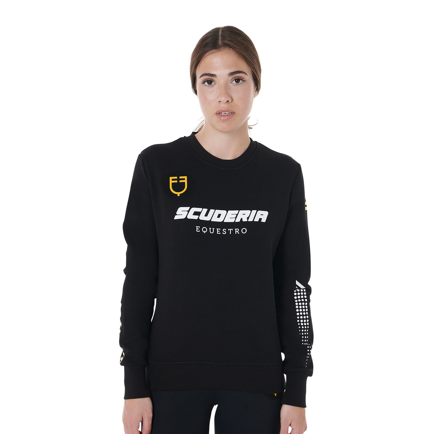 Damen-Crewneck-Sweatshirt aus Baumwolle und Fleece