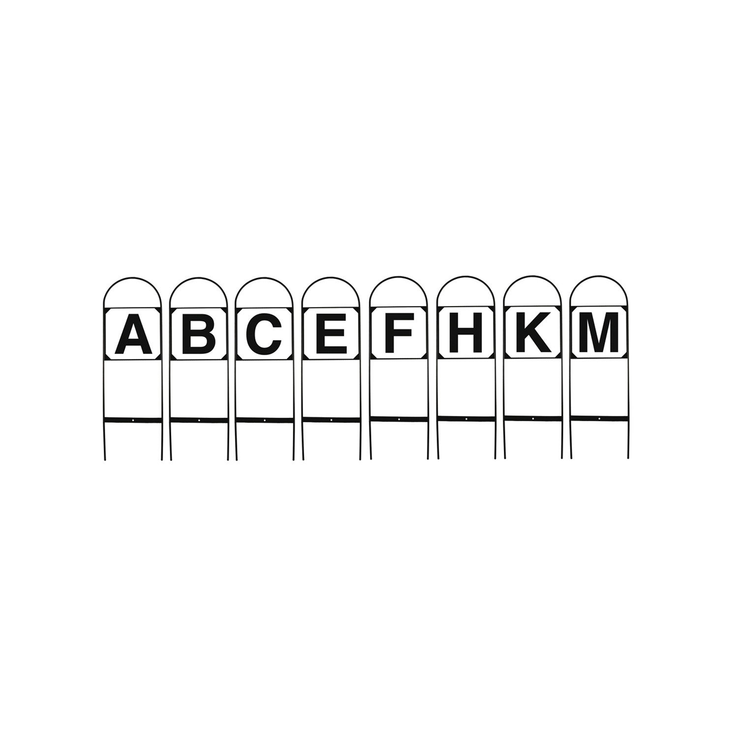 Dressur-Buchstaben aus Eisen, Satz mit 8 Stück