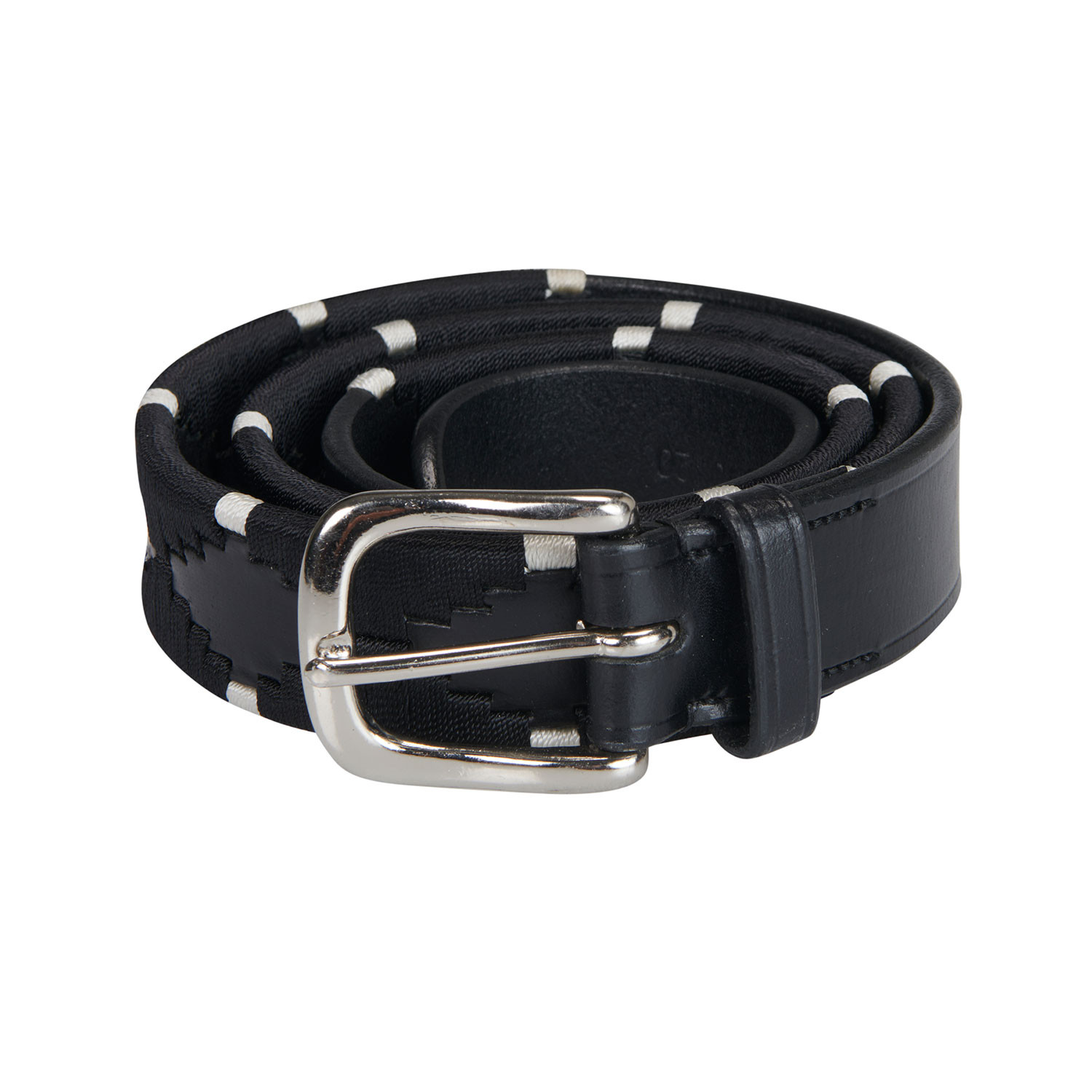 Ledergürtel Deep Black mit Southwest-Muster