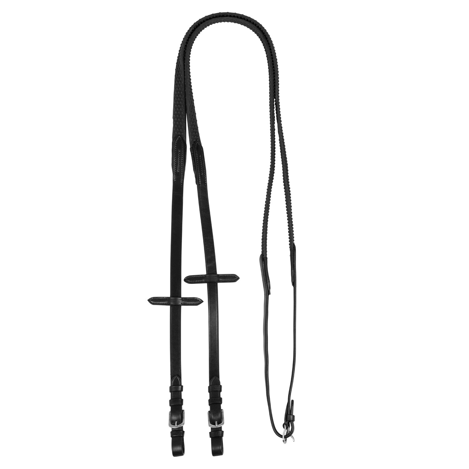 Zügel aus Leder und Gummi mit Martingalstopper