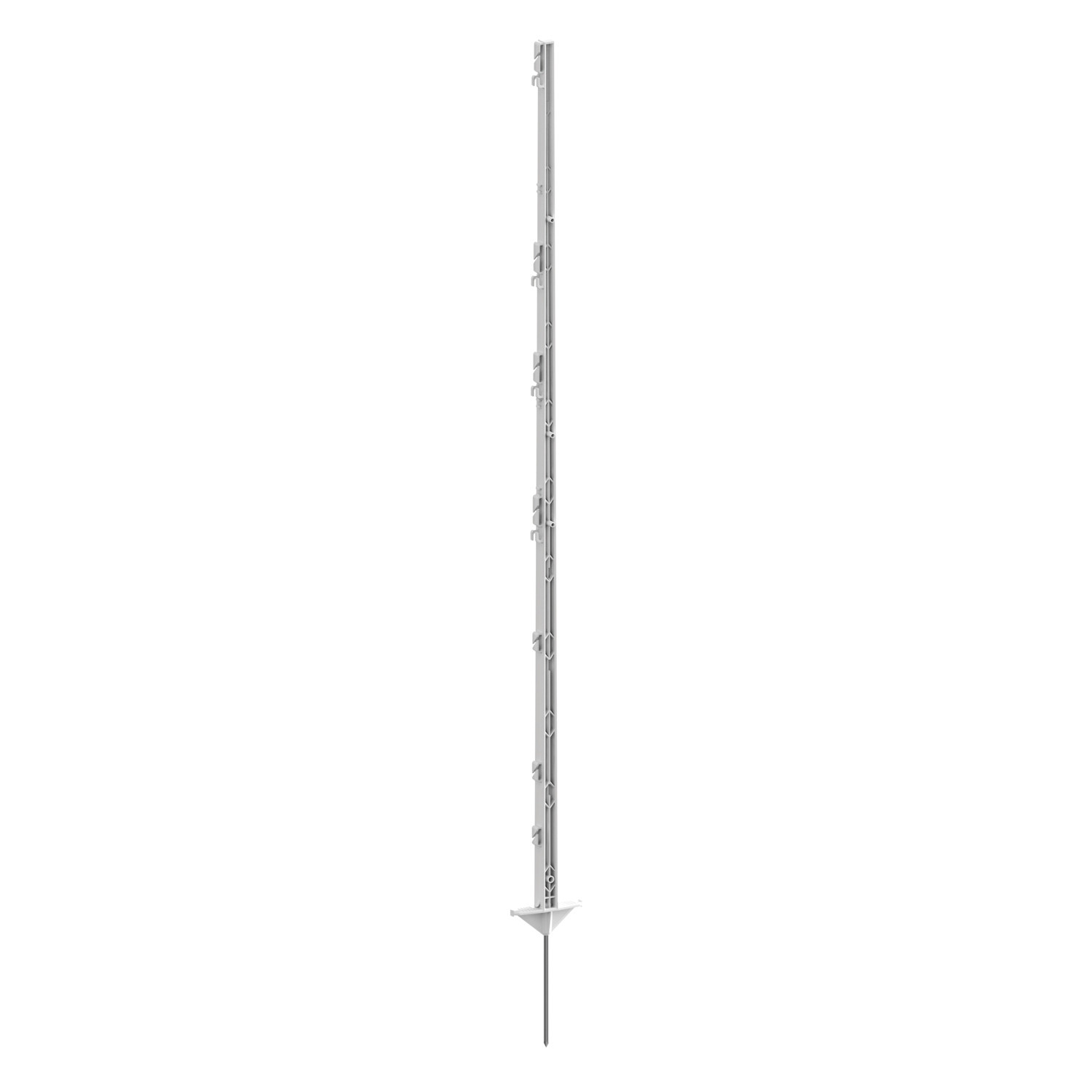 Pfosten für mobile Zäune mit integrierten Isolatoren