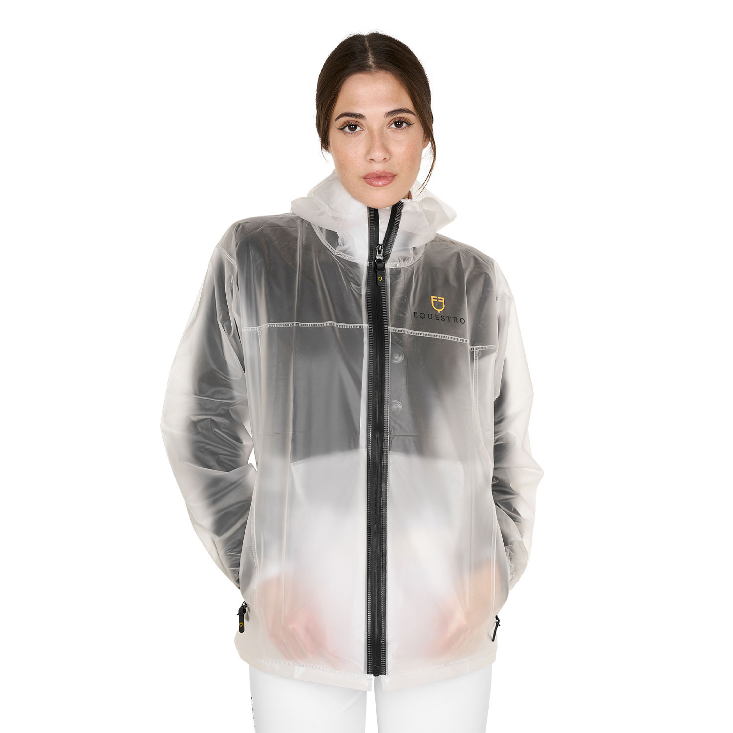 Transparente Damen-Regenjacke für Reitsport und Turnier